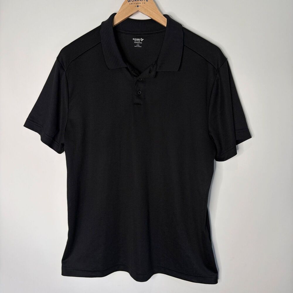 Old Navy Active Cloudmotion Polo Short Sleeve Shirt Black Go-Dry Men Large
